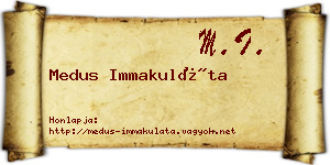Medus Immakuláta névjegykártya